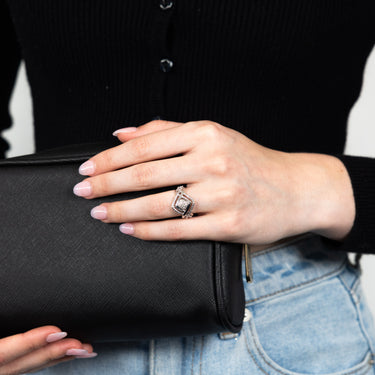 Sterling Silver Diamond Ring with 10 Brilliant Cut Diamonds