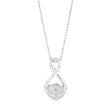 Sterling Silver Diamond Pendant with 7 Brilliant Cut Diamonds