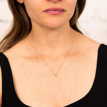 Initial A Diamond Pendant in 9ct Yellow Gold