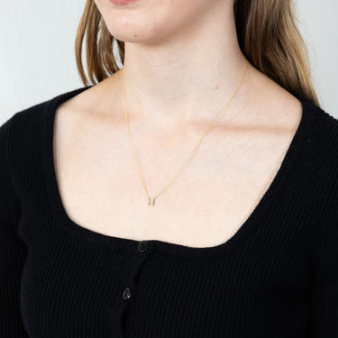 Initial H Diamond Pendant in 9ct Yellow Gold