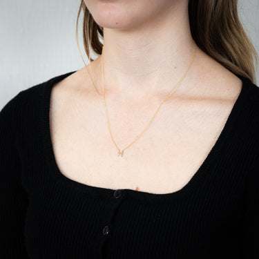 Initial N Diamond Pendant in 9ct Yellow Gold