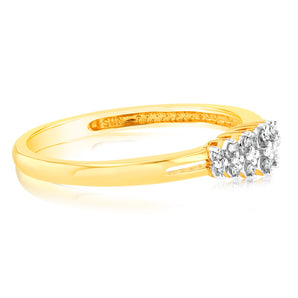 1/10 Carat Diamond Ring in 10ct Yellow Gold