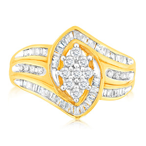 1/2 Carat Diamond Ring in 10ct Yellow Gold