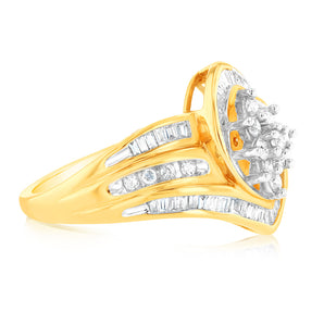 1/2 Carat Diamond Ring in 10ct Yellow Gold
