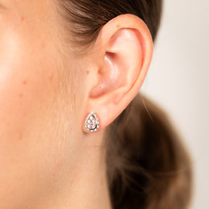 1/6 Carat Diamond Pear Stud Earrings in 9ct Yellow Gold