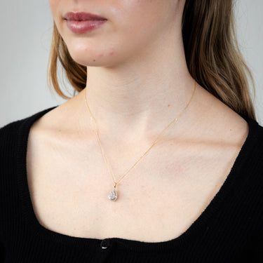 9ct Yellow Gold 1/6 Carat Diamond Pear Shaped Pendant