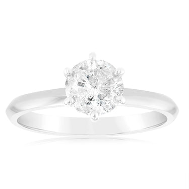 14ct White Gold Solitaire Ring with 1.00 Carat HJ P1/3 Diamond