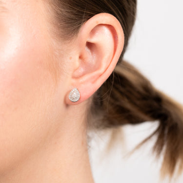 1/4Carat Pear Shaped Diamond Earring in 9ct Yellow Gold