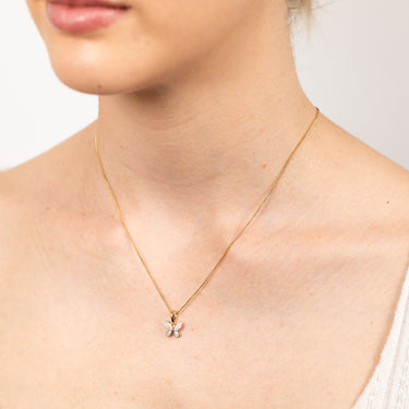 9ct Yellow Gold Butterfly Pendant in 8 Diamonds