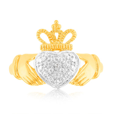 9ct Yellow Gold King Heart Shaped Diamond Ring