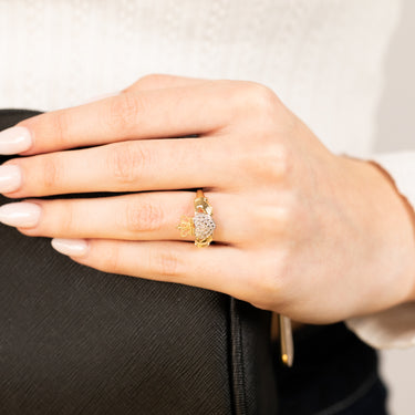 9ct Yellow Gold King Heart Shaped Diamond Ring