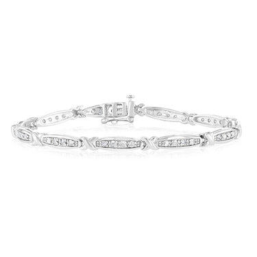 Sterling Silver & 0.95 Carat Diamond Fancy Bracelet