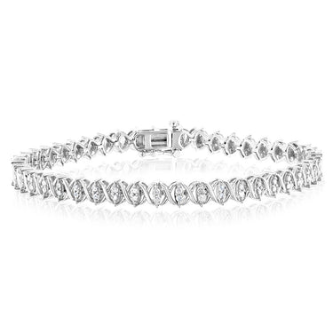 Sterling Silver & 0.95 Carat Diamond Tennis Bracelet