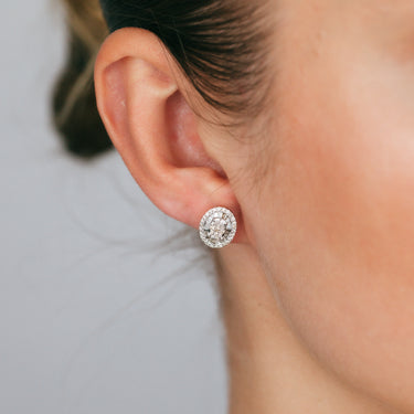 9ct Yellow Gold Oval Shaped Stud Earrings in 1/2 Carat Natural Diamonds