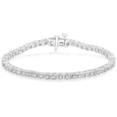 Sterling Silver 0.45 Carat Diamond 18cm Tennis Bracelet with Brilliant Cut Diamonds