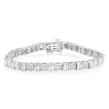 Sterling Silver 1/5 Carat Diamond 18cm Bracelet