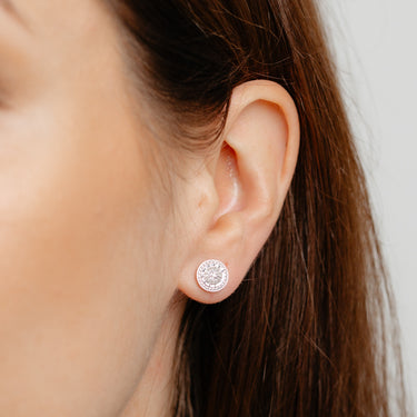 26 Diamonds Round Cluster Stud Earrings
