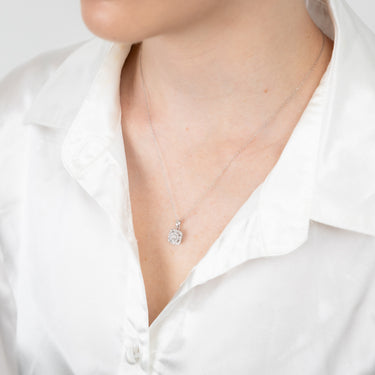 Sterling Silver 1/5 Carat Natural Diamond Cushion Shaped Pendant on 46cm Chain