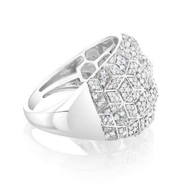 9ct White Gold 1/2 Carat Diamond Ring with 290 Round Brilliant Cut Diamonds