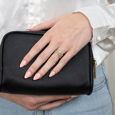 9ct Yellow Gold 1/10 Carat Diamond Ring set with 55 Round Brilliant Cut Diamonds in Disc Setting