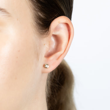 9ct Yellow Gold Diamond Disc Stud Earrings