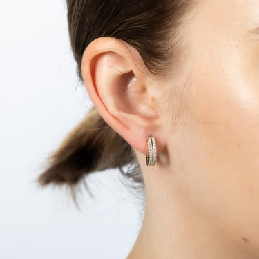 9ct Yellow Gold 1/7 Carat Diamond Hoop Earrings