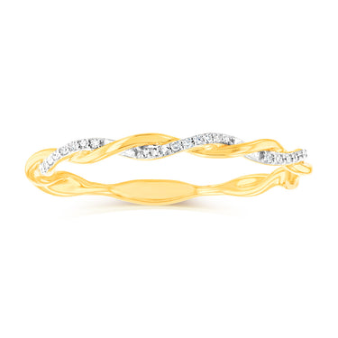 9ct Yellow Gold Wrap Around Diamond Ring with 27 Brilliant Cut Diamonds