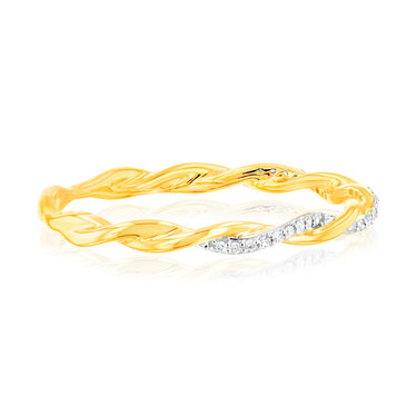 9ct Yellow Gold Wrap Around Diamond Ring with 27 Brilliant Cut Diamonds
