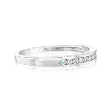 9ct White Gold 0.15 Carat Diamond Eternity Ring with 10 Brilliant Cut Diamonds