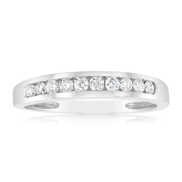 9ct White Gold 1/4 Carat Diamond Eternity Ring with 10 Brilliant Cut Diamonds