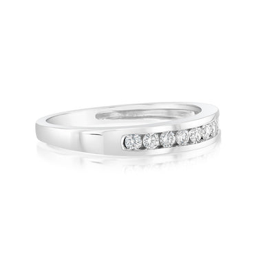 9ct White Gold 1/4 Carat Diamond Eternity Ring with 10 Brilliant Cut Diamonds