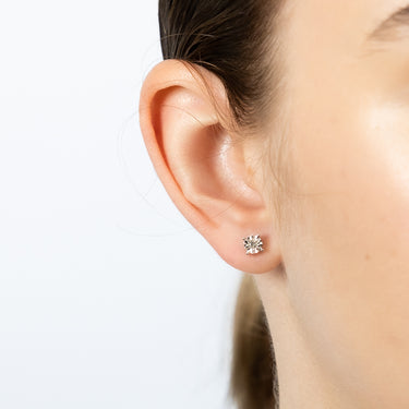 9ct White Gold 5 Points Diamond Stud Earrings