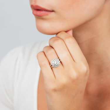 9ct Yellow Gold Cushion Shaped Ring in 1/5 Carat Natural Diamonds