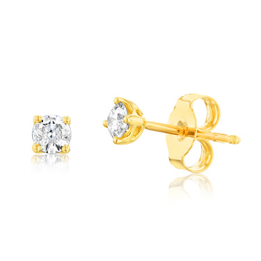 0.30 Carat Diamond Stud Earrings in 9ct Yellow Gold