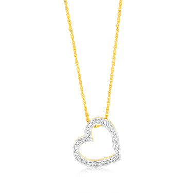 Gold Plated Silver 1/4 Carat Diamond Pendant on 45cm Chain