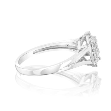 21 Diamonds Dress Ring in Sterling Silver