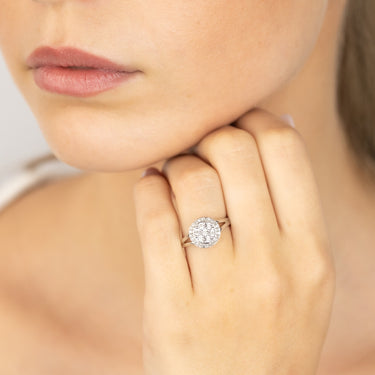 21 Diamonds Dress Ring in Sterling Silver