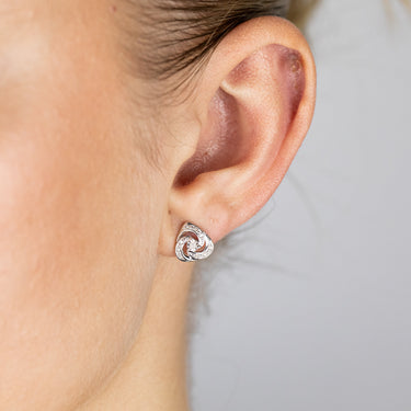 1/10 Carat Diamond Swirl Pendant & Earring Set on 45cm Chain in Sterling Silver