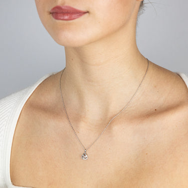 1/10 Carat Diamond Swirl Pendant & Earring Set on 45cm Chain in Sterling Silver