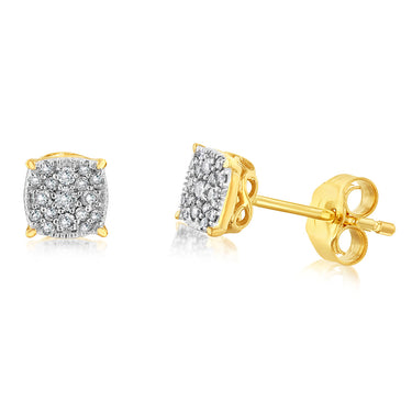 0.15 Carat Stud Diamond Earrings in 9ct Yellow Gold