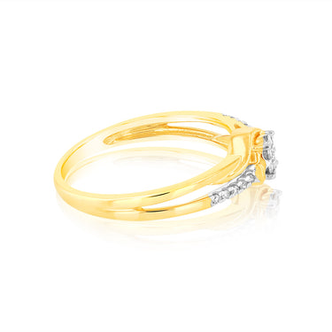 1/10 Carat Diamond Ring in 9ct Yellow Gold