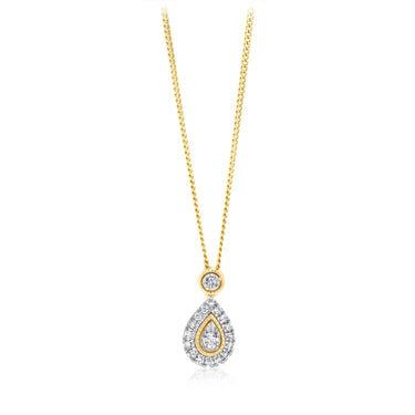 0.15 Carat Diamond Pendant in 9ct Yellow Gold