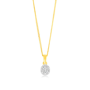 1/10 Carat Diamond Pendant in 9ct Yellow Gold