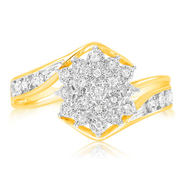 Diamond Dress Ring in 9ct Yellow Gold