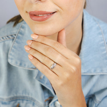 1 Diamond Dress Ring in Sterling Silver