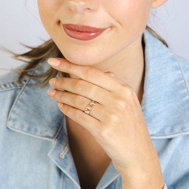 3 Diamond Dress Ring in 9ct Yellow Gold