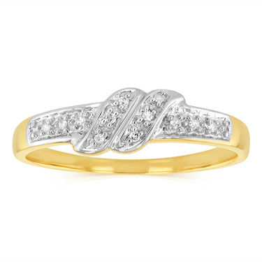 12 Diamond Dress Ring in 9ct Yellow Gold
