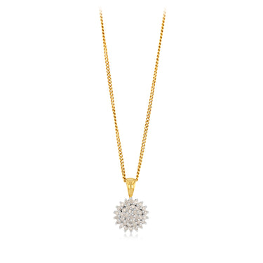 1/5 Carat Diamond Pendant in 9ct Yellow Gold