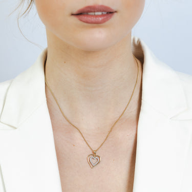 1/10 Carat Diamond Heart Pendant in 9ct Yellow Gold