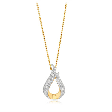 6 Diamonds Pendant in 9ct Yellow Gold